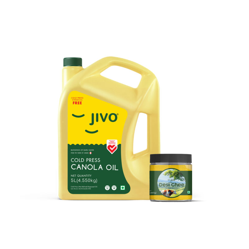 IVO Canola Cold Press Oil 5L + JIVO DESI GHEE 500ML