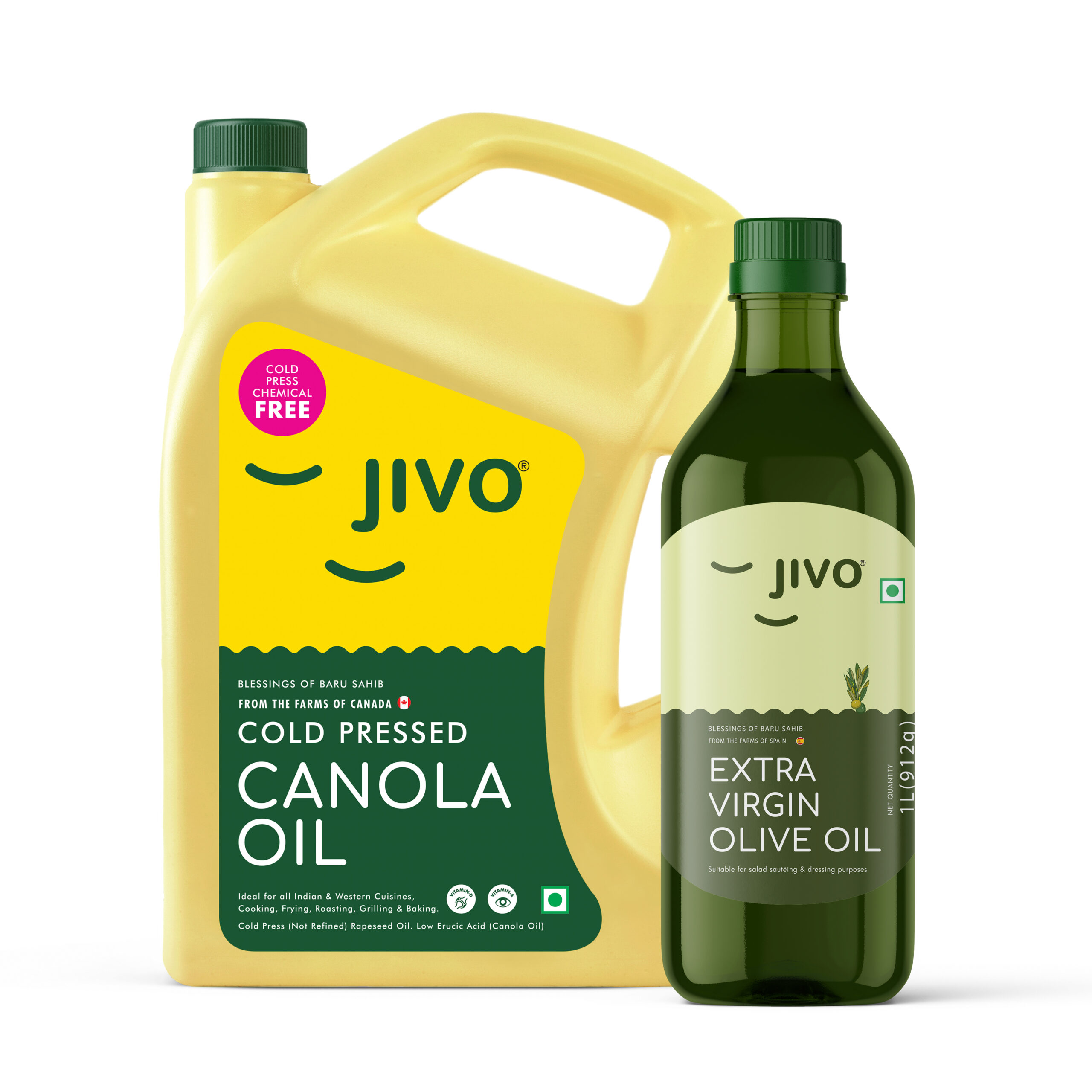 Jivo Canola Oil 5L and Jivo Extra Virgin Olive Oil 1L | Combo