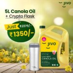 Jivo Cold Press Canola Oil 5L and Jivo Infinite Thermosteel Flask Crypto 500ML